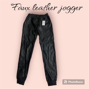 NEW!! Faux leather joggers